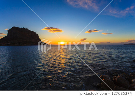 Monemvasia island at morning, Greece 127685374