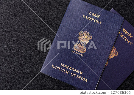 Indian citizen passport, a document for travelling Indian citizen passport, a document for travelling 127686305