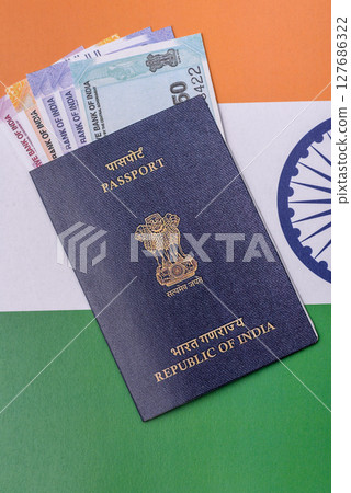 Indian citizen passport, a document for travelling 127686322