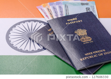 Indian citizen passport, a document for travelling 127686330