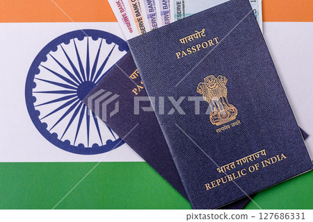 Indian citizen passport, a document for travelling 127686331