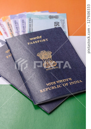 Indian citizen passport, a document for travelling 127686333