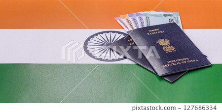 Indian citizen passport, a document for travelling 127686334