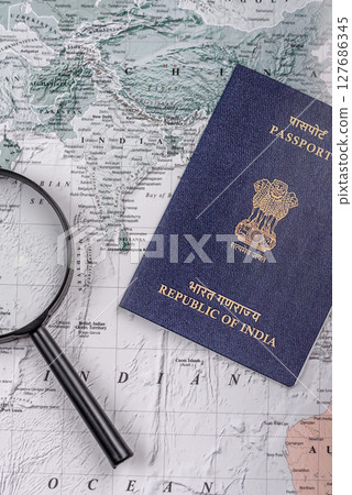 Indian citizen passport, a document for travelling 127686345