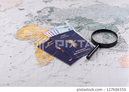 Indian citizen passport, a document for travelling 127686350