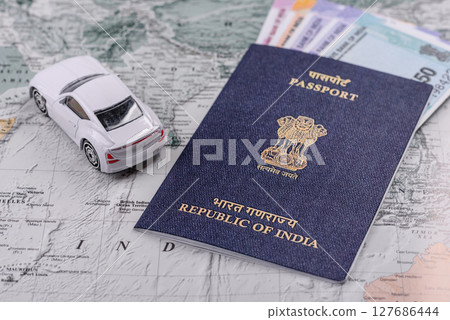 Indian citizen passport, a document for travelling 127686444