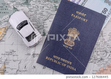 Indian citizen passport, a document for travelling 127686445