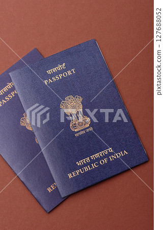 Indian passport for travelling, flying and doing business. India document Indian passport for travelling, flying and doing business. India document 127688052