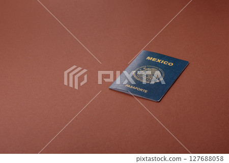 Mexican passport for travelling, flying and doing business. Mexico document Mexican passport for travelling, flying and doing business. Mexico document 127688058