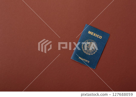 Mexican passport for travelling, flying and doing business. Mexico document Mexican passport for travelling, flying and doing business. Mexico document 127688059
