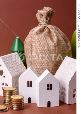 Money, property and loan, conceptual business background Money, property and loan, conceptual business background 127688200