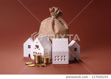 Money, property and loan, conceptual business background Money, property and loan, conceptual business background 127688205