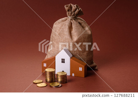 Money, property and loan, conceptual business background 127688211
