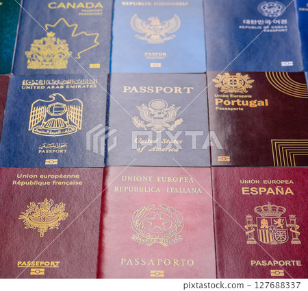 Passports of citizens of different countries of the world Passports of citizens of different countries of the world 127688337