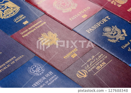 Passports of citizens of different countries of the world 127688348
