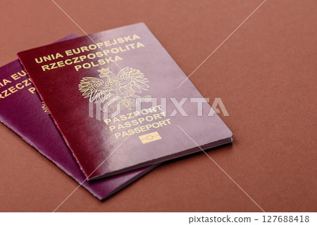 Poland passport for travelling, flying and doing business 127688418