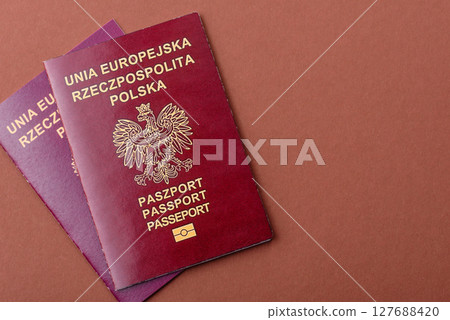 Poland passport for travelling, flying and doing business 127688420