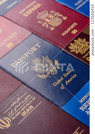 Passports of citizens of different countries of the world 127688454