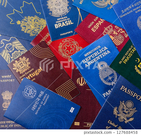 Passports of citizens of different countries of the world 127688458