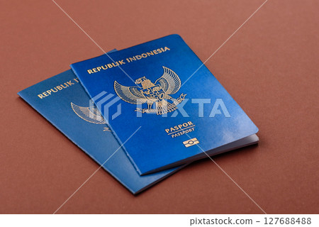Indonesian passport for travelling, flying and doing business 127688488