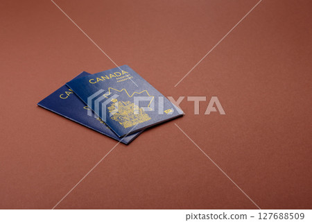 Canadian passport for travelling, flying and doing business. Canada document 127688509