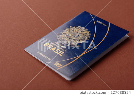 Brazilian passport for travelling, flying and doing business. Brazil document 127688534