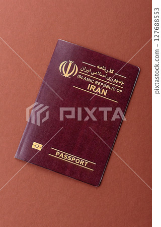 Iranian passport for travelling, flying and doing business. Iran document 127688553