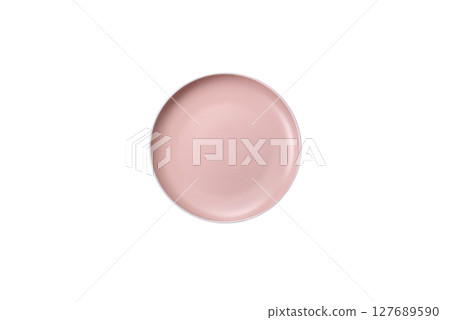 Empty plate with fork, cutlery for dinner table 127689590