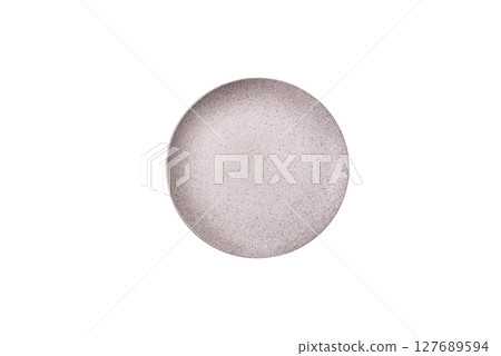 Empty plate with fork, cutlery for dinner table 127689594