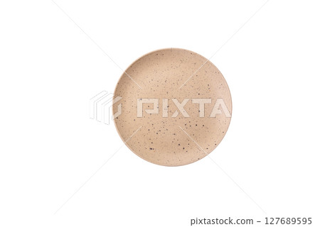 Empty plate with fork, cutlery for dinner table Empty plate with fork, cutlery for dinner table 127689595