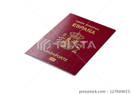 Spain passport for travelling, flying and doing business. Spanish document Spain passport for travelling, flying and doing business. Spanish document 127689653