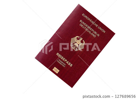 German passport, German document for travelling, border crossing German passport, German document for travelling, border crossing 127689656