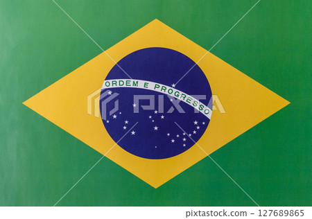 Brazilian flag yellow green green blue color as background Brazilian flag yellow green green blue color as background 127689865