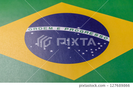 Brazilian flag yellow green green blue color as background Brazilian flag yellow green green blue color as background 127689866