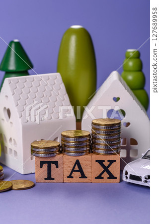 Tax on real estate, property, car or business. Mortgage finance payments 127689958