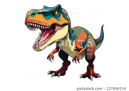 Tyrannosaurus Rex or T-Rex, Dinosaurs prehistoric creature, roaring tyrannosaurus, mesozoic era carnivorous dinosaurus 127690134