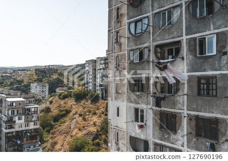 Soviet Brutalist Apartment Blocks in Tbilisi Soviet Brutalist Apartment Blocks in Tbilisi 127690196