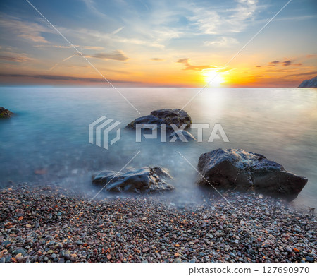 Amazing seascape during sunset. 127690970