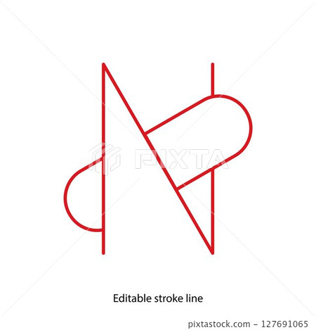 No pills symbol or icon. Vector stock illustration isolated on white background for design template medical, pharmacy, hospital, healthy bio shop concept web and print material. Editable stroke line.  127691065