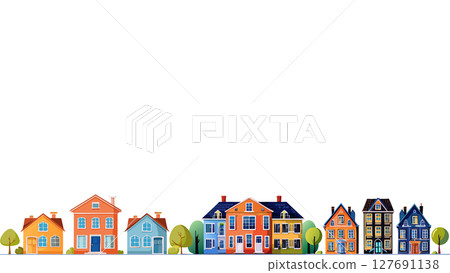 彩色居住區插畫 127691138