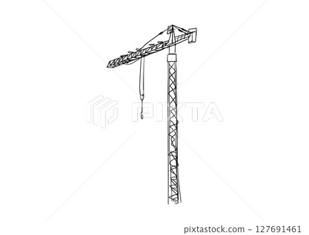 Building crane sketch Building crane sketch 127691461