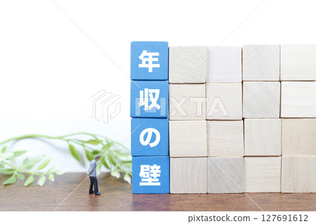 A miniature composition that evokes the barriers to annual income and restrictions on working styles 127691612