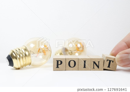 Conceptual image with a light bulb symbolizing a point or inspiration Conceptual image with a light bulb symbolizing a point or inspiration 127691641