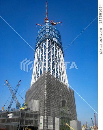 Tokyo Skytree Town under construction in Sumida Ward, Tokyo, October 2009 127691654