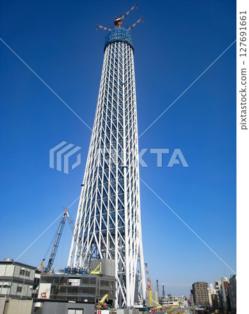 Tokyo Skytree Town under construction in Sumida Ward, Tokyo, March 2010 127691661