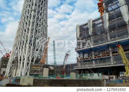 Tokyo Skytree Town under construction in Sumida Ward, Tokyo, December 2010 127691692