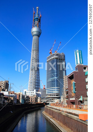 Tokyo Skytree Town under construction in Sumida Ward, Tokyo, January 2011 127691697