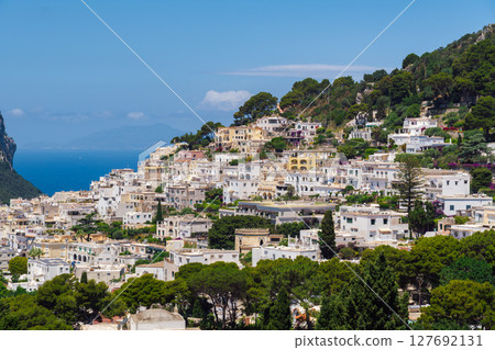 Stunning Capri Island, Italy landscape with vibrant architecture. Stunning Capri Island, Italy landscape with vibrant architecture. 127692131