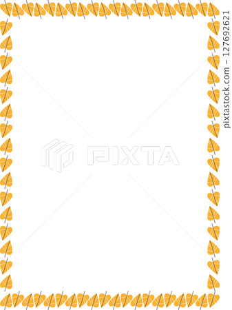 Colorful leaves autumn simple frame. Thanksgiving border template. Frame with empty space for your text Colorful leaves autumn simple frame. Thanksgiving border template. Frame with empty space for your text 127692621