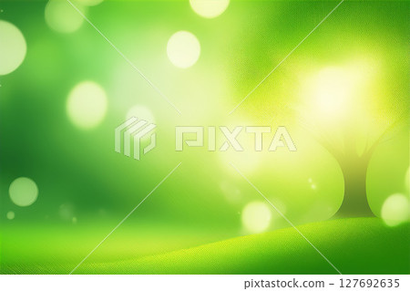 圓形散景映照在新鮮的綠葉中 圓形散景映照在新鮮的綠葉中 127692635